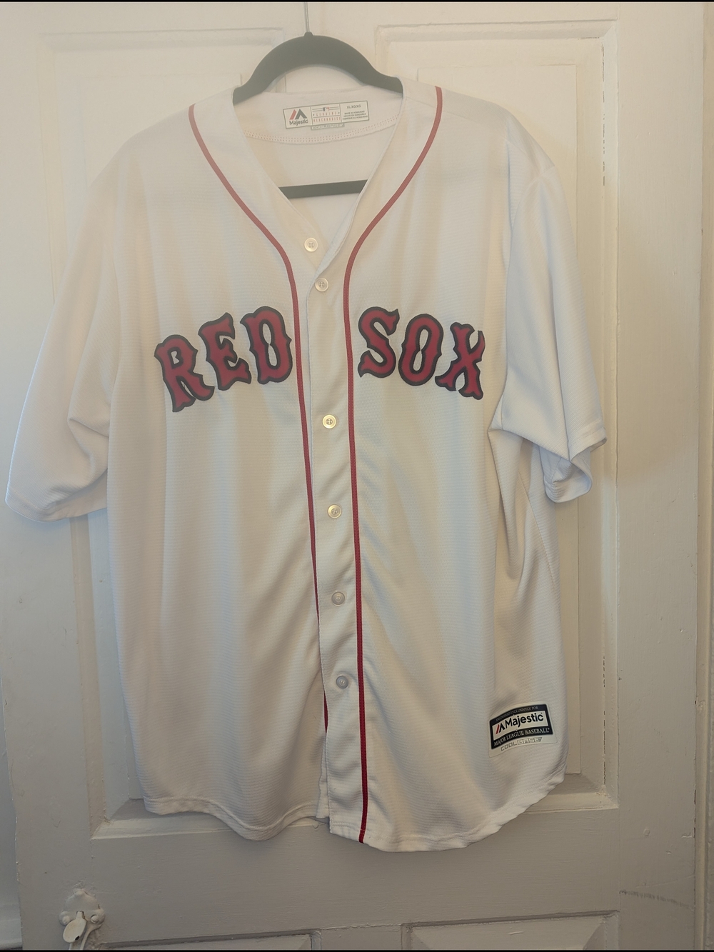 Majestic White and Red Boston Red Sox Jersey
